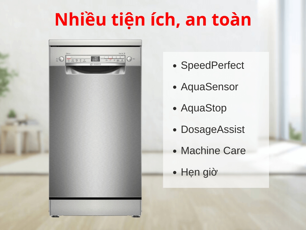 Máy rửa chén Bosch là thương hiệu của nước nào? Có tốt không? 2 Máy rửa chén Bosch với nhiều tính năng vượt trội
