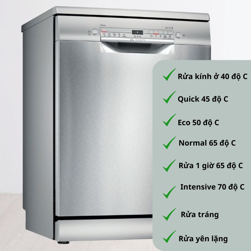 Máy rửa bát Bosch rửa trong bao lâu thì xong? 4 thời gian máy rửa bát bosch