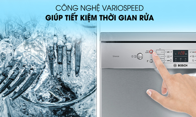Tính năng VarioSpeed Plus, giúp gia tăng tốc độ rửa lên gấp 3 lần