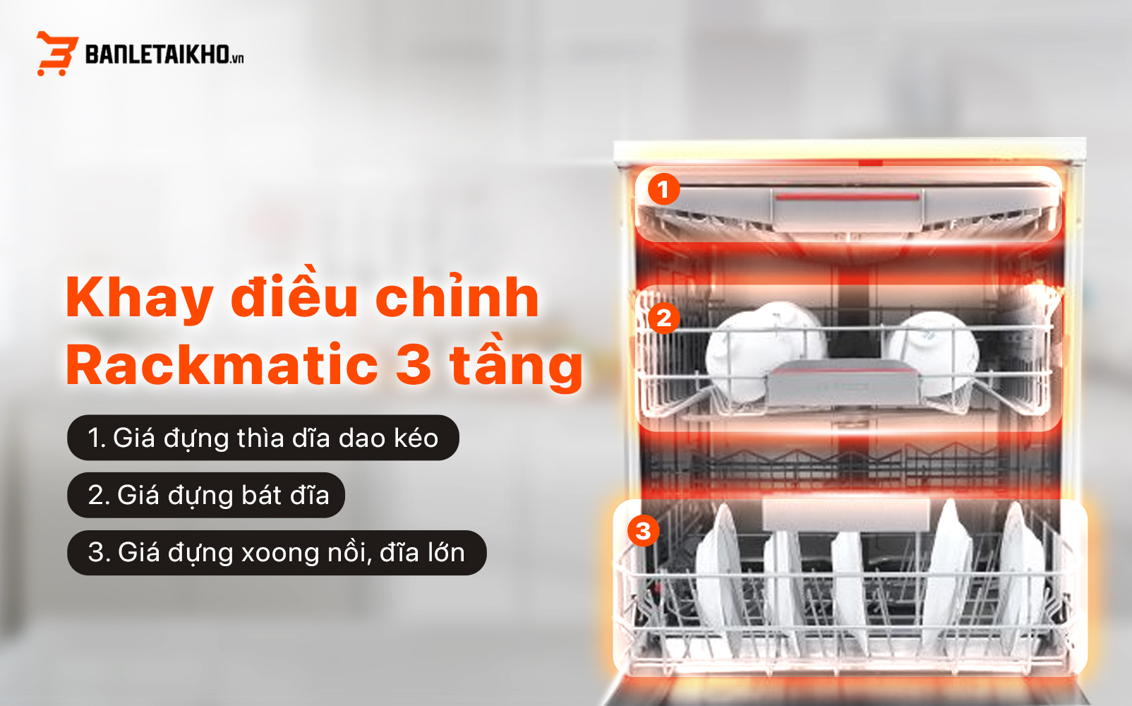 Rackmatic gi&uacute;p người d&ugrave;ng tận dụng tối đa kh&ocirc;ng gian trong khoang rửa