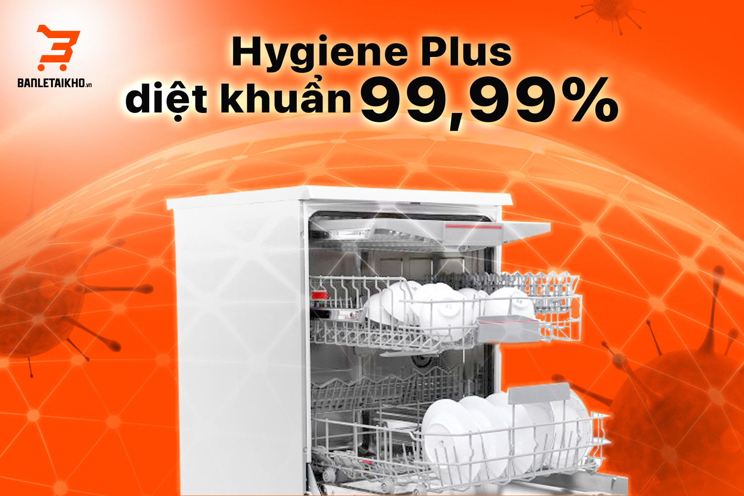 Chức năng rửa diệt khuẩn Hygiene Plus được k&iacute;ch hoạt gi&uacute;p loại bỏ 99,99% vi khuẩn