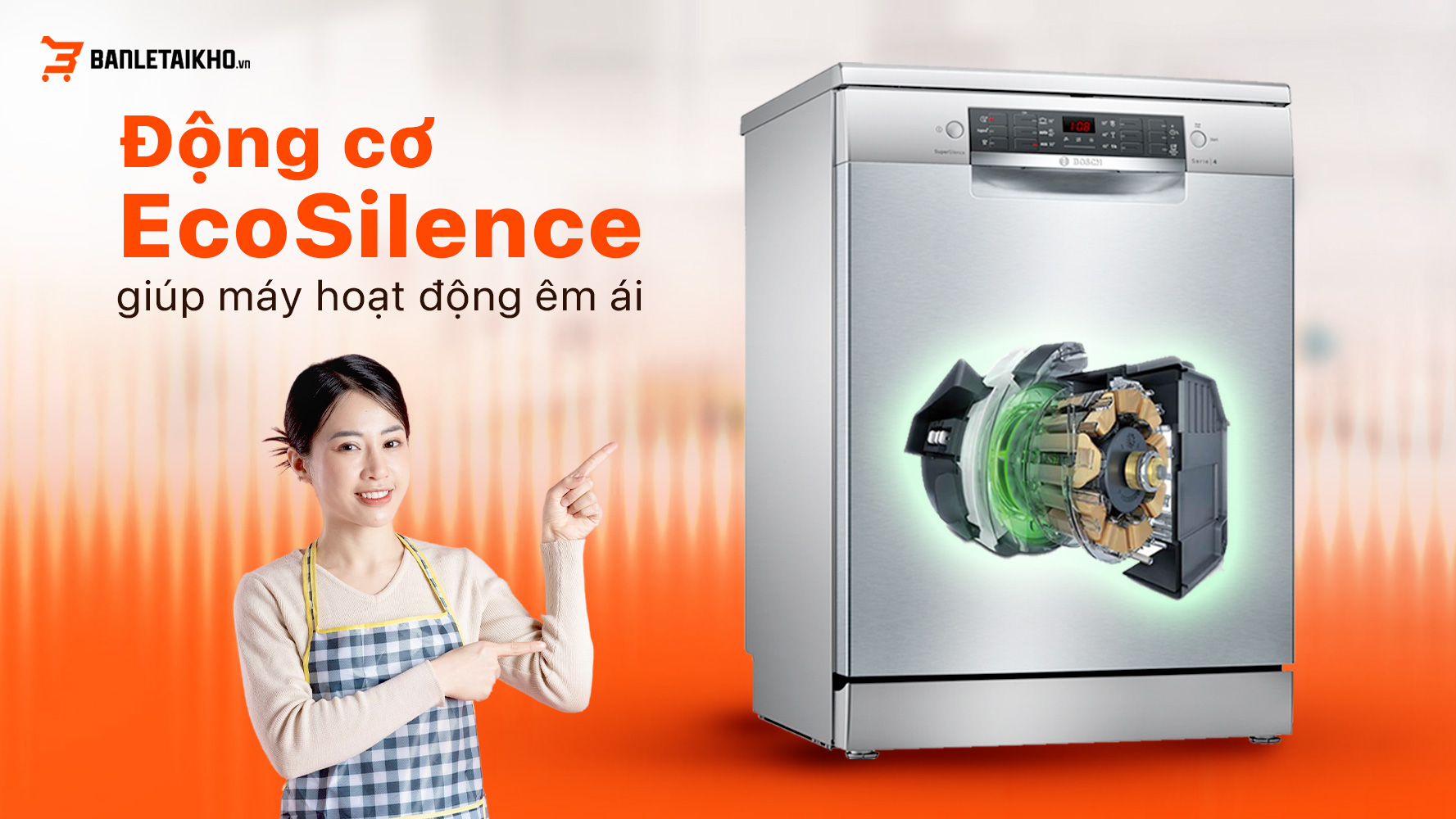 Động cơ EcoSilence Drive gi&uacute;p m&aacute;y hoạt động &ecirc;m &aacute;i