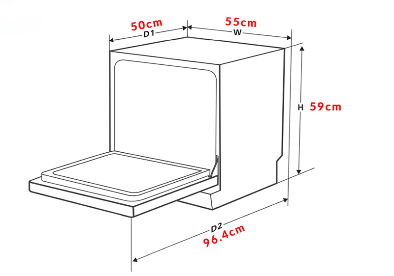 M&aacute;y Rửa Ch&eacute;n Mini 8 Bộ Ecalite EDW-SMS6080WH