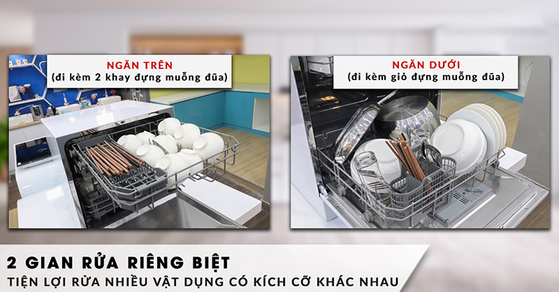 M&aacute;y Rửa Ch&eacute;n Mini 8 Bộ Ecalite EDW-SMS6080WH