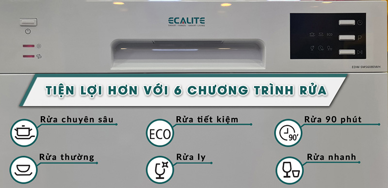 M&aacute;y Rửa Ch&eacute;n Mini 8 Bộ Ecalite EDW-SMS6080WH