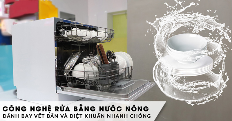M&aacute;y Rửa Ch&eacute;n Mini 8 Bộ Ecalite EDW-SMS6080WH