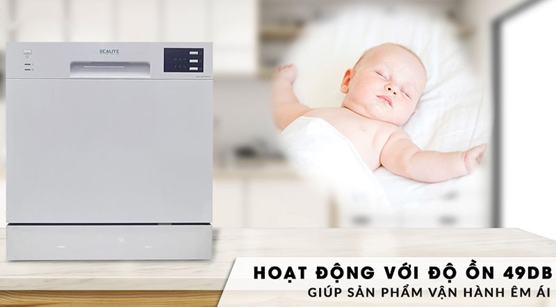 M&aacute;y Rửa Ch&eacute;n Mini 8 Bộ Ecalite EDW-SMS6080WH