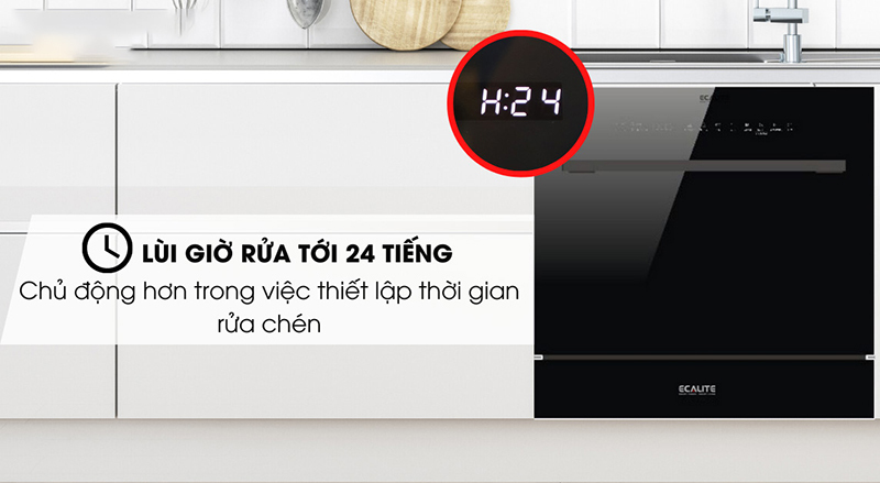 M&aacute;y Rửa Ch&eacute;n Mini 8 Bộ Ecalite EDW-UF6080BL