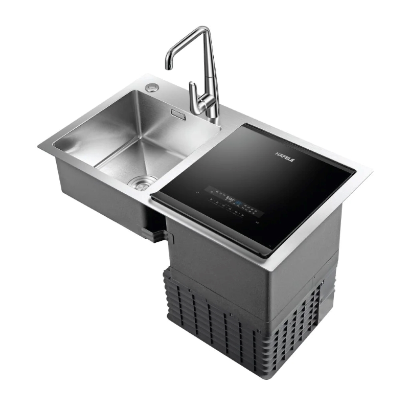 M&aacute;y rửa ch&eacute;n t&iacute;ch hợp chậu rửa Hafele HDW-SD90A 539.20.530 t&iacute;ch hợp th&ecirc;m chậu rửa