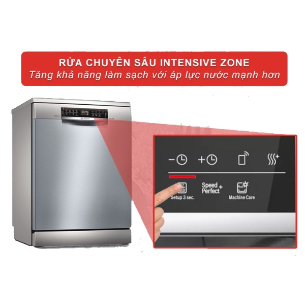T&iacute;nh năng v&ugrave;ng rửa mạnh Intensive Zone loại bỏ ho&agrave;n to&agrave;n dầu mỡ v&agrave; c&aacute;c vết bẩn cứng đầu