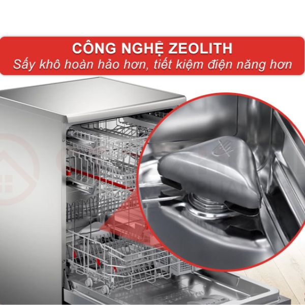 SMS6ZCI49E sử dụng c&ocirc;ng nghệ sấy PerfectDry với Zeolith&nbsp;