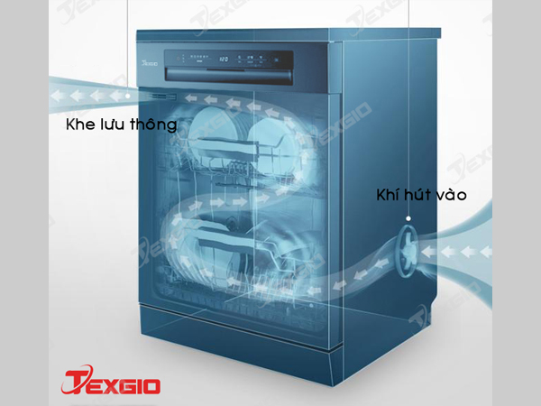 Texgio Dishwasher TG21H775B - 13 Bộ Sấy Kh&iacute; N&oacute;ng, Diệt Khuẩn UV c&oacute; c&ocirc;ng Nghệ Sấy kh&iacute; n&oacute;ng PTC - Đảm bảo ch&eacute;n đĩa kh&ocirc; r&aacute;o