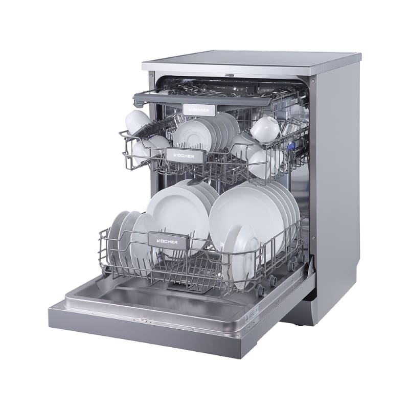 Tất cả ống dẫn và dây điện được xếp gọn phía sau của máy rửa bát Kocher KDEU-8835