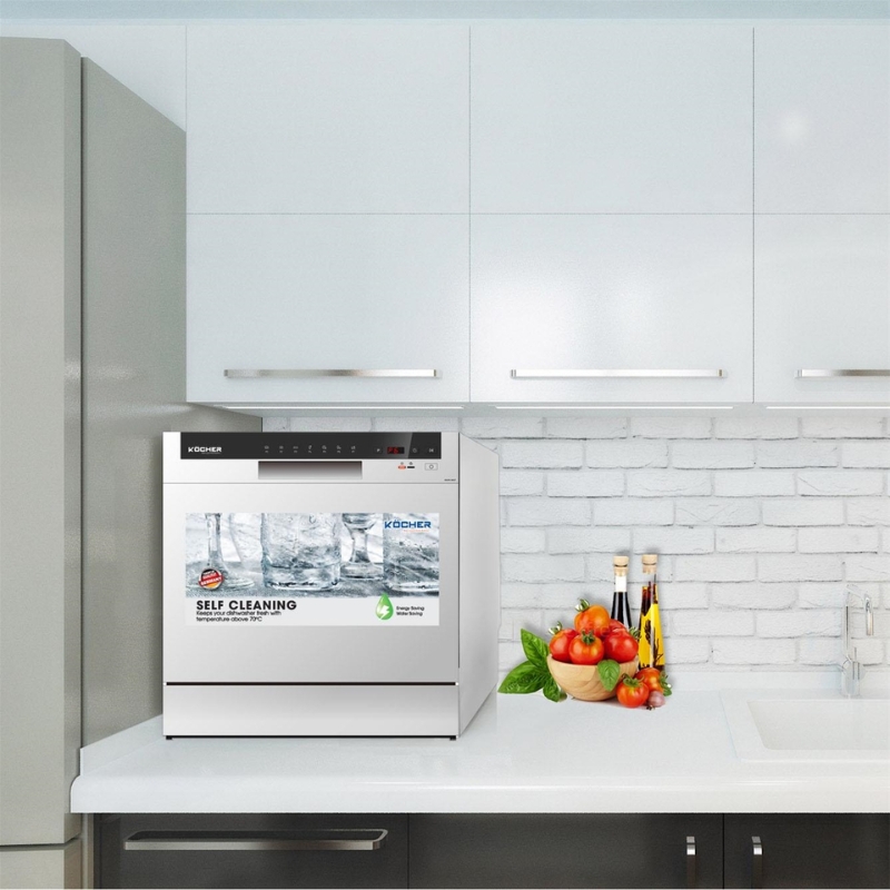 Máy rửa bát Kocher KDEU-8838 có chức năng Self Clean giúp tự động làm sạch máy