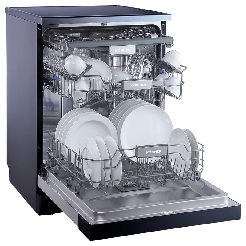Máy rửa bát Kocher KDEU-8835 rửa tối đa 15 bộ bát đĩa rất phù hợp với những gia đình đông người